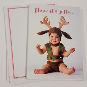 Tom Arma Studio Inc. Vintage 1997 Reindeer Baby “Hope It’s Jolly Christmas Cards